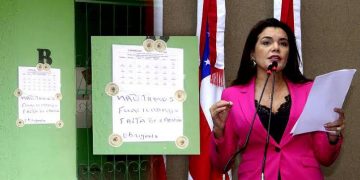 Alessandra Campelo denuncia corte do fornecimento de energia elétrica na sede do Conselho Tutelar em Presidente Figueiredo.