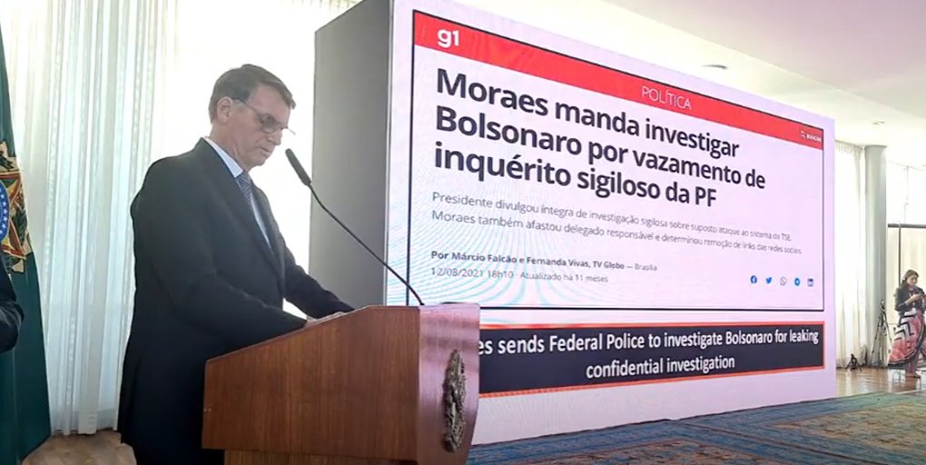 No momento você está vendo Em reunião com embaixadores, Bolsonaro ataca TSE, distorce dados da PF e insiste em fraude nas urnas