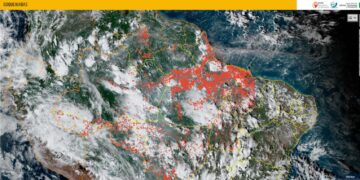 Imagens de satélites do Inpe mostram que queimadas do oeste do Pará e RMM são responsáveis por fumaça que atinge capital do Amazonas